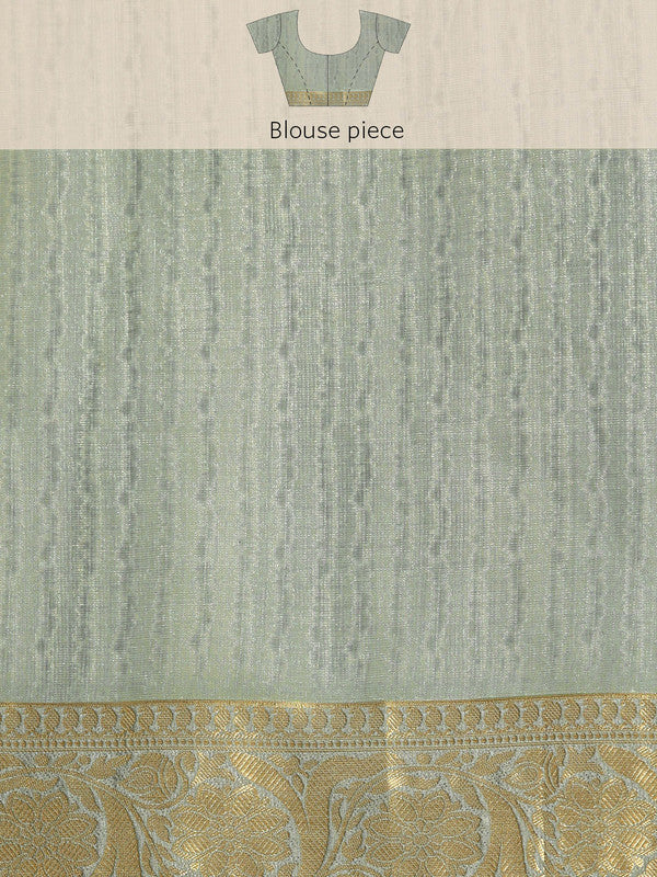 Beige Munga Silk Digital Print Floral Saree with Unstitched Blouse - Hiral Fashion