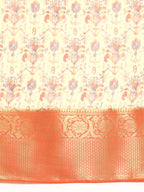Multicolor Munga Silk Digital Print Abstract Saree with Unstitched Blouse - Hiral Fashion