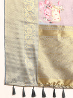 Rust Munga Silk Digital Print Animal Print Saree with Unstitched Blouse - Hiral Fashion