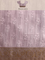 Gray Munga Silk Digital Print Kalamkari Saree with Unstitched Blouse - Hiral Fashion