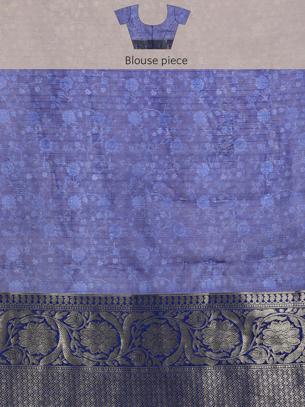 Beige Munga Silk Digital Print Kalamkari Saree with Unstitched Blouse - Hiral Fashion