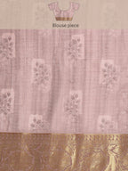 Gray Munga Silk Digital Print Kalamkari Saree with Unstitched Blouse - Hiral Fashion