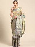 Olive Munga Silk Digital Print Kalamkari Saree with Unstitched Blouse - Hiral Fashion