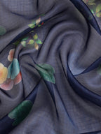 Navy Blue Munga Silk Digital Print Animal Print Saree with Unstitched Blouse - Hiral Fashion