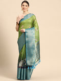 Olive Munga Silk Digital Print Animal Print Saree with Unstitched Blouse - Hiral Fashion