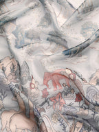 Gray Munga Silk Digital Print Animal Print Saree with Unstitched Blouse - Hiral Fashion