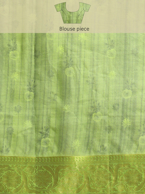 Dark Blue Munga Silk Digital Print Floral Saree with Unstitched Blouse - Hiral Fashion