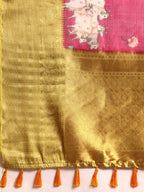Red Munga Silk Digital Print Animal Print Saree with Unstitched Blouse - Hiral Fashion