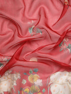 Red Munga Silk Digital Print Animal Print Saree with Unstitched Blouse - Hiral Fashion
