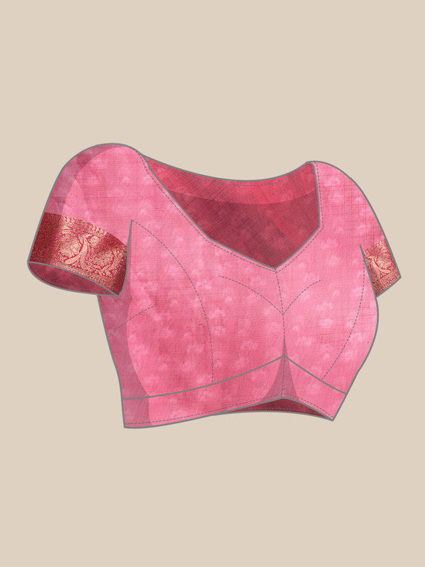 Red Munga Silk Digital Print Animal Print Saree with Unstitched Blouse - Hiral Fashion