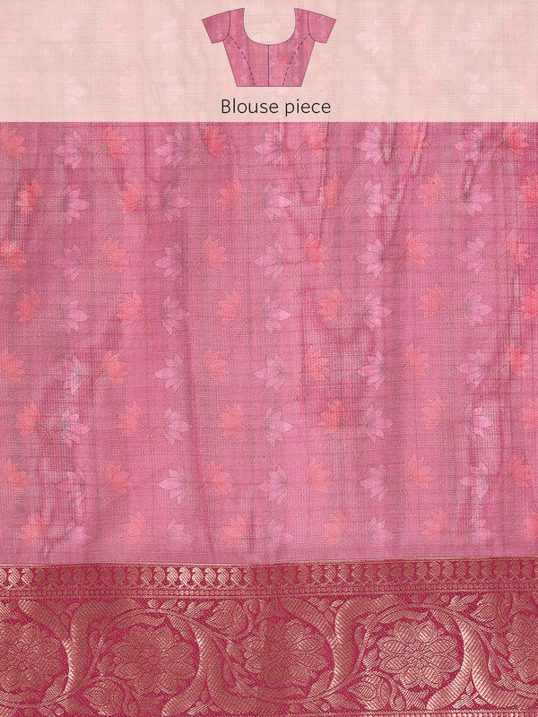 Beige Munga Silk Digital Print Animal Print Saree with Unstitched Blouse - Hiral Fashion