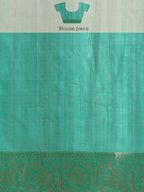 Gray Munga Silk Digital Print Floral Saree with Unstitched Blouse - Hiral Fashion