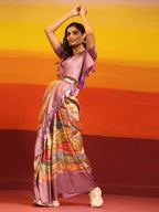 Multicolor Silk Blend Woven Zari Design Abstract Saree with Unstitched Blouse - Hiral Fashion