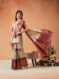 Hiral Fashion Grey Kanjeevaram Banarasi Silk Floral Digital Printed Saree