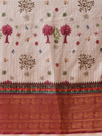 Hiral Fashion Grey Kanjeevaram Banarasi Silk Floral Digital Printed Saree