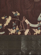 Brown Kanchipuram Silk Digital Print Floral Saree with Unstitched Blouse - Hiral Fashion