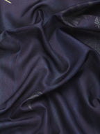 Navy Blue Kanchipuram Silk Digital Print Floral Saree with Unstitched Blouse - Hiral Fashion
