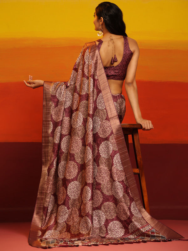 White Silk Blend Woven Zari Design Ethnic Motifs Saree with Unstitched Blouse - Hiral Fashion