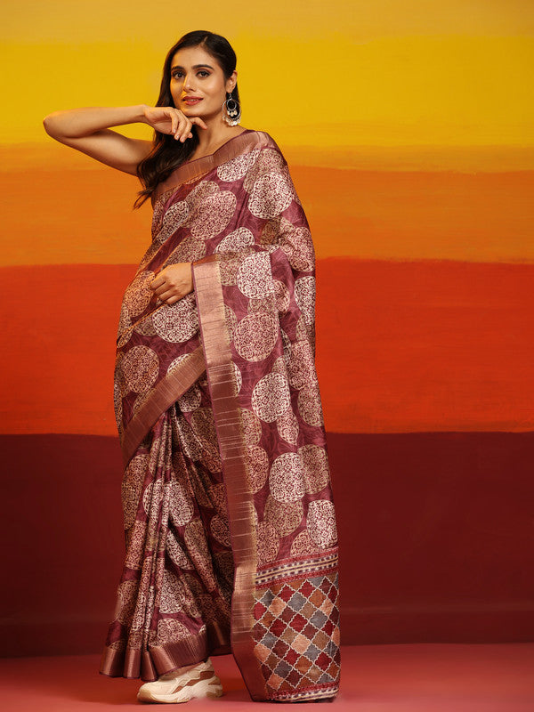 White Silk Blend Woven Zari Design Ethnic Motifs Saree with Unstitched Blouse - Hiral Fashion