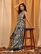 White Silk Blend Woven Zari Design Ethnic Motifs Saree with Unstitched Blouse - Hiral Fashion