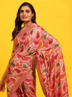 Green Silk Blend Woven Zari Design Paisley Saree with Unstitched Blouse - Hiral Fashion