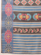 Hiral Fashion Mustard Banarasi Silk Cotton Floral Digital Print Saree