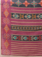 Hiral Fashion Purple Banarasi Silk Cotton Floral Digital Print Saree
