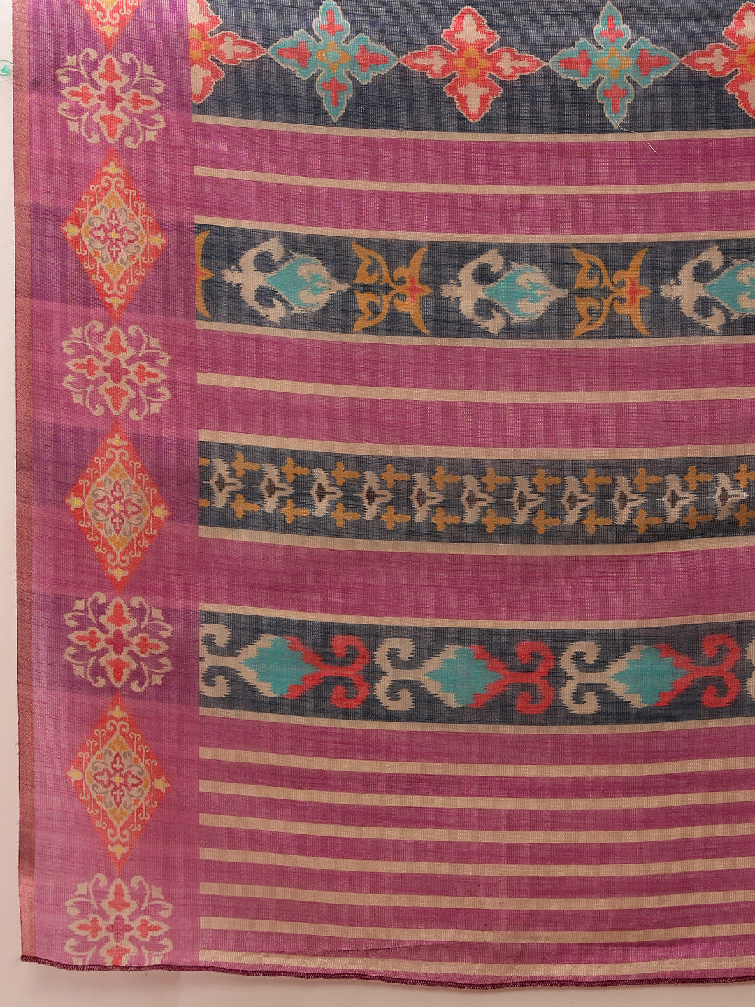 Hiral Fashion Purple Banarasi Silk Cotton Floral Digital Print Saree