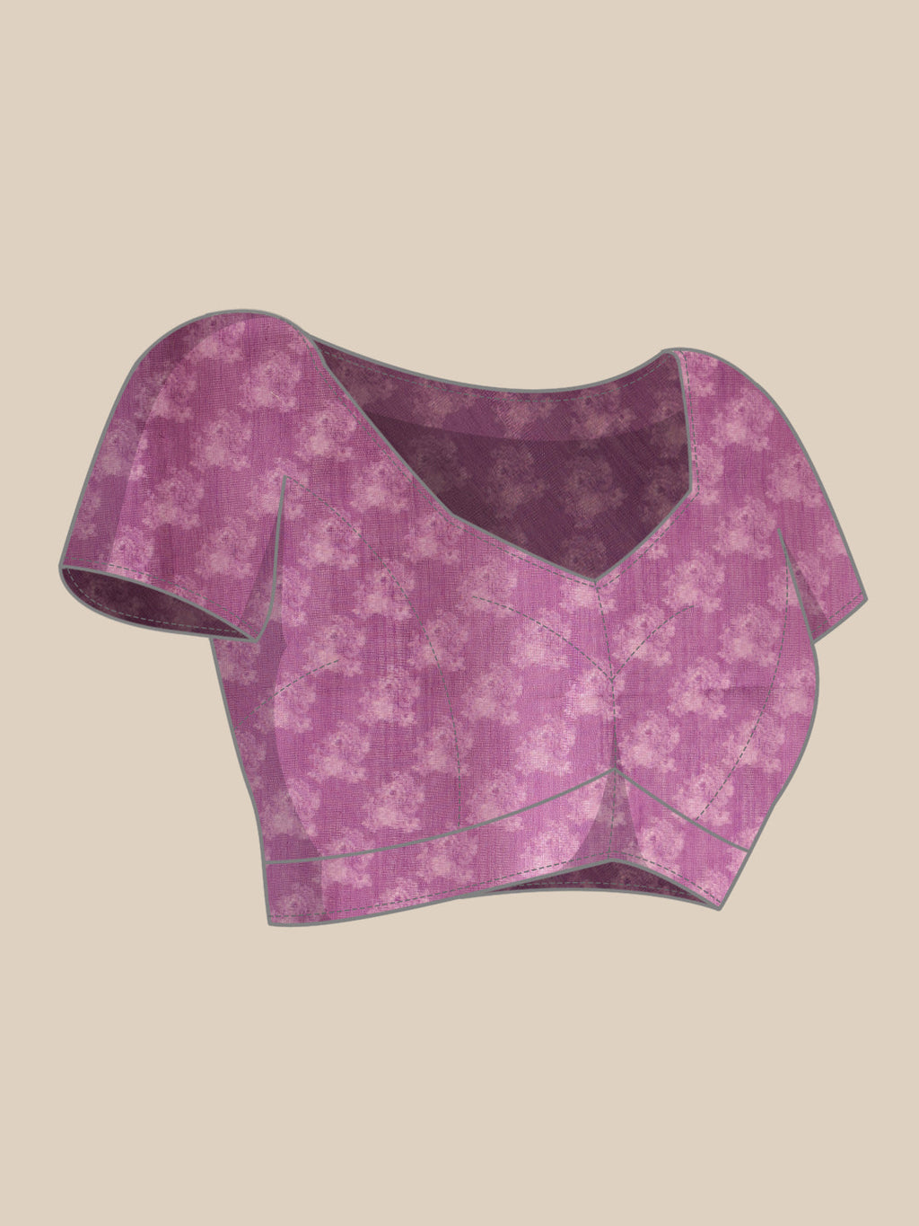 Hiral Fashion Lavender Banarasi Silk Cotton Floral Digital Print Saree