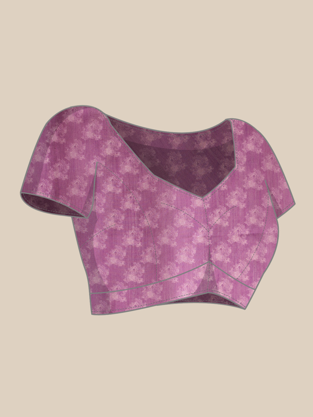 Hiral Fashion Lavender Banarasi Silk Cotton Floral Digital Print Saree