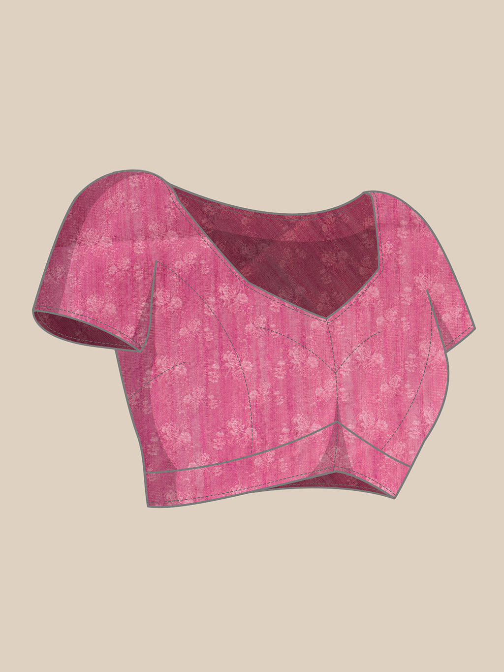 Hiral Fashion Pink Banarasi Silk Cotton Floral Digital Print Saree