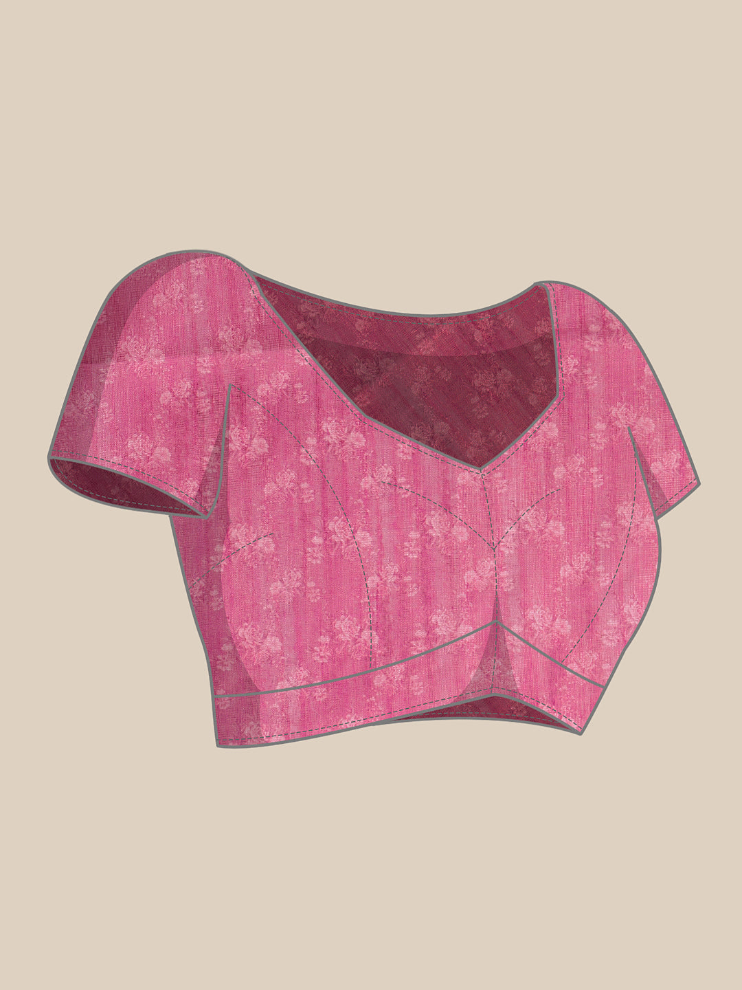 Hiral Fashion Pink Banarasi Silk Cotton Floral Digital Print Saree