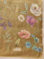 Hiral Fashion Olive Banarasi Cotton Silk Floral Digital Printed Saree