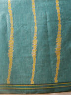 Hiral Fashion Teal Banarasi Cotton Silk Lahariya Digital Printed Saree
