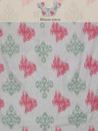 Pink Silk Blend Digital Print Striped Saree with Unstitched Blouse - Hiral Fashion