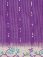 Purple Silk Blend Digital Print Striped Saree with Unstitched Blouse - Hiral Fashion