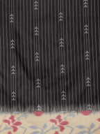 Black Silk Blend Digital Print Striped Saree with Unstitched Blouse - Hiral Fashion