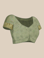 Green Munga Silk Digital Print Floral Saree with Unstitched Blouse - Hiral Fashion