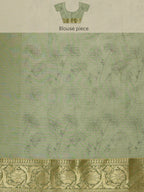 Green Munga Silk Digital Print Floral Saree with Unstitched Blouse - Hiral Fashion