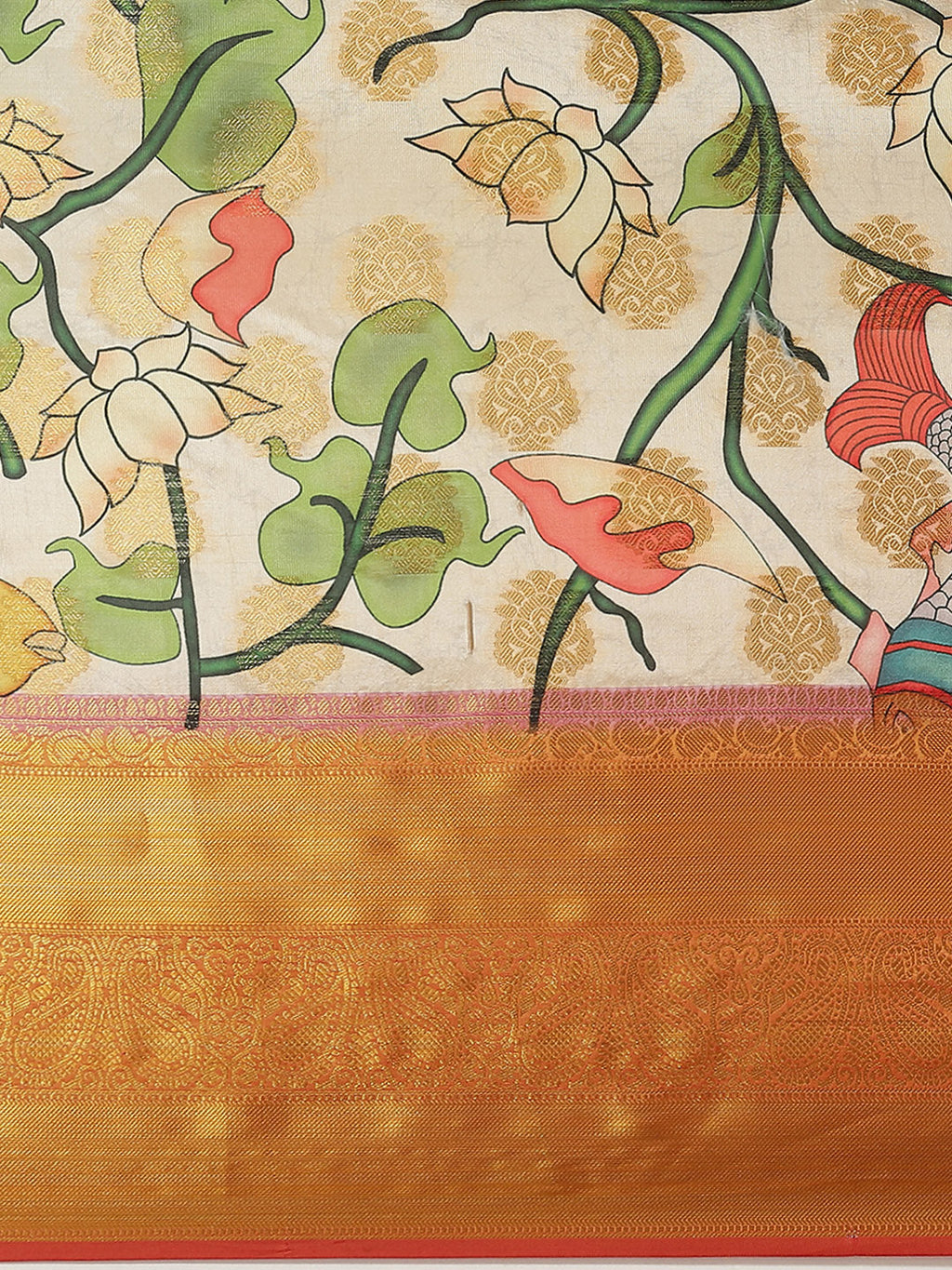 Multicolor Art Silk Digital Print Floral Saree with Unstitched Blouse - Hiral Fashion