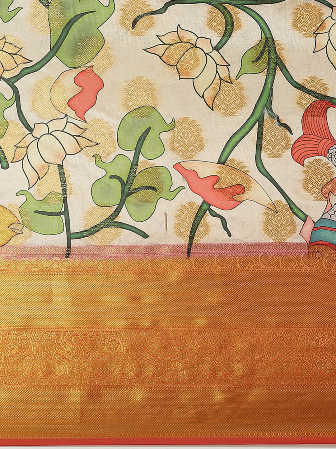 Multicolor Art Silk Digital Print Floral Saree with Unstitched Blouse - Hiral Fashion