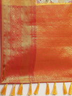 Multicolor Art Silk Digital Print Floral Saree with Unstitched Blouse - Hiral Fashion