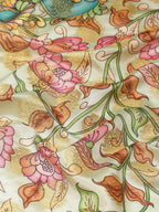 Multicolor Art Silk Digital Print Floral Saree with Unstitched Blouse - Hiral Fashion