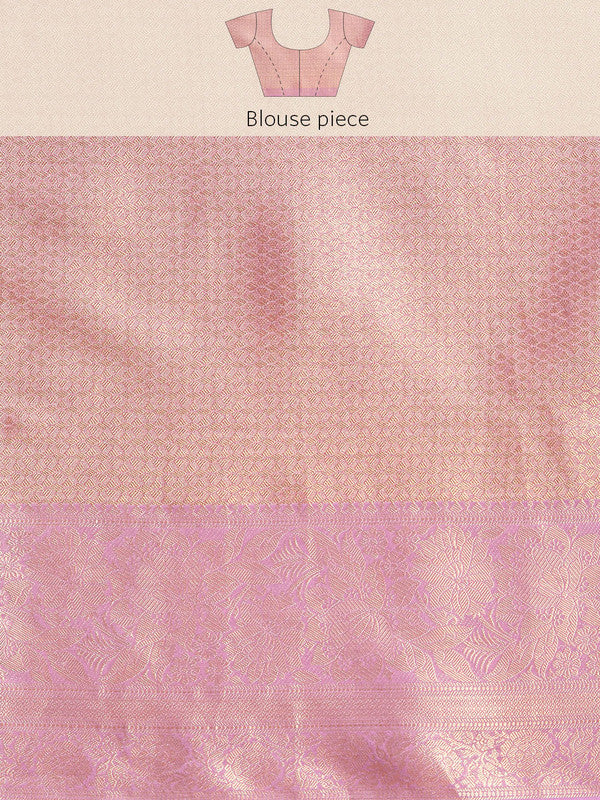 Lavender Tissue Silk Digital Print Floral Saree with Unstitched Blouse - Hiral Fashion