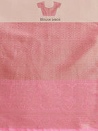Pink Tissue Silk Digital Print Floral Saree with Unstitched Blouse - Hiral Fashion