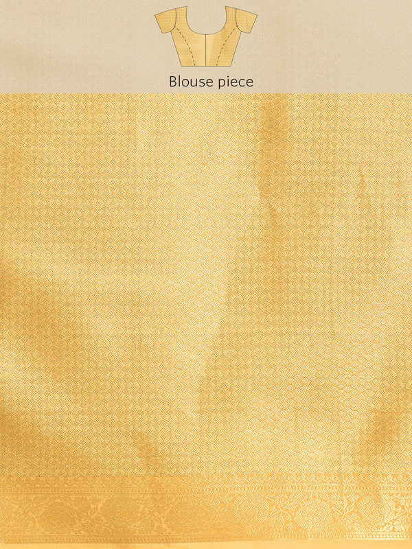 Yellow Tissue Silk Digital Print Floral Saree with Unstitched Blouse - Hiral Fashion