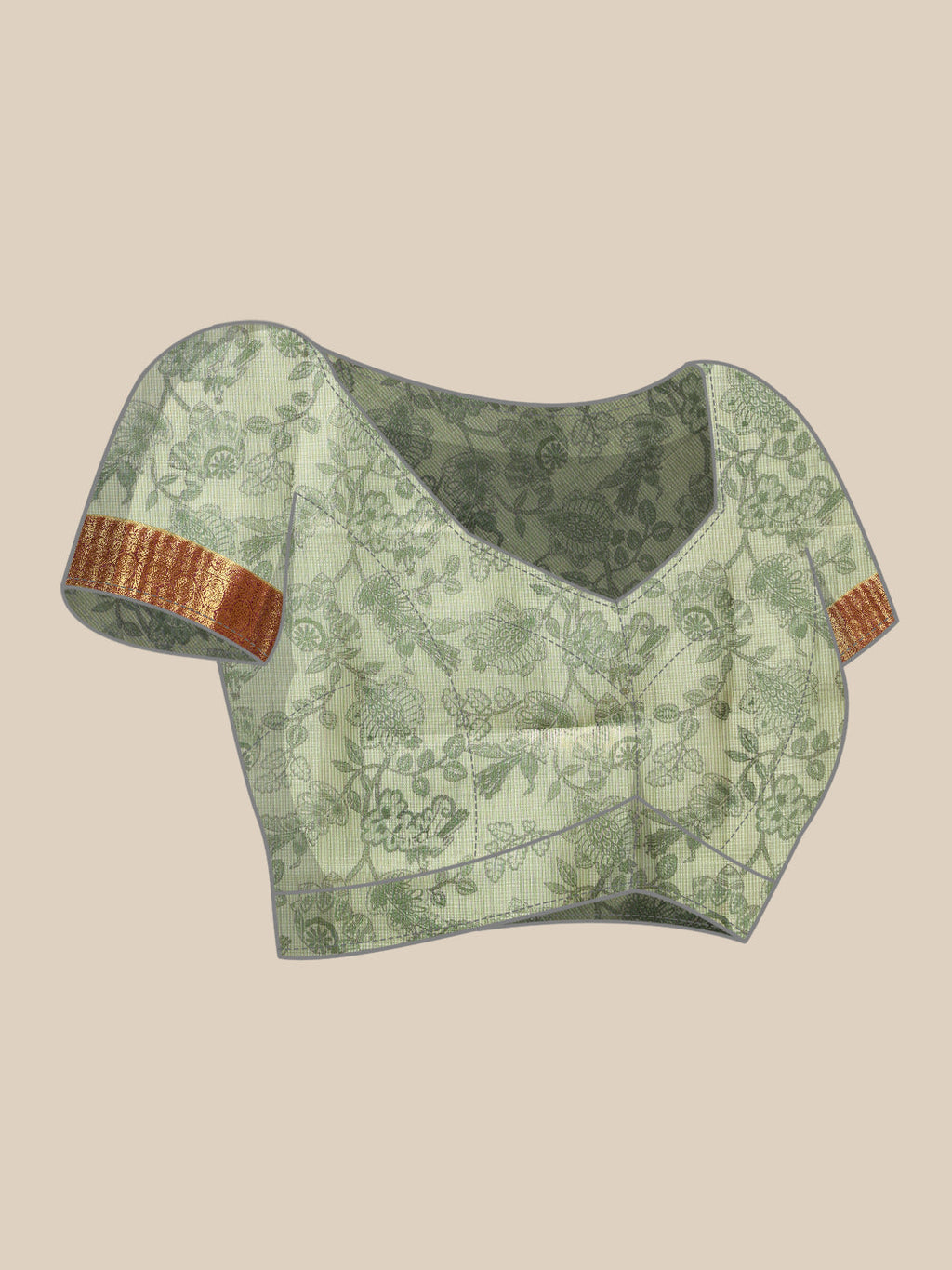 Hiral Fashion Green Banarasi Muga Silk Pichwai Digital Printed Saree