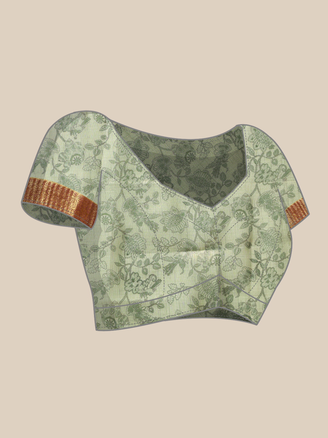 Hiral Fashion Green Banarasi Muga Silk Pichwai Digital Printed Saree