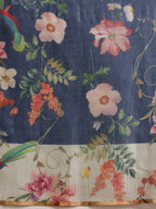 Hiral Fashion Blue Chanderi Cotton Blend Floral Digital Printed Saree