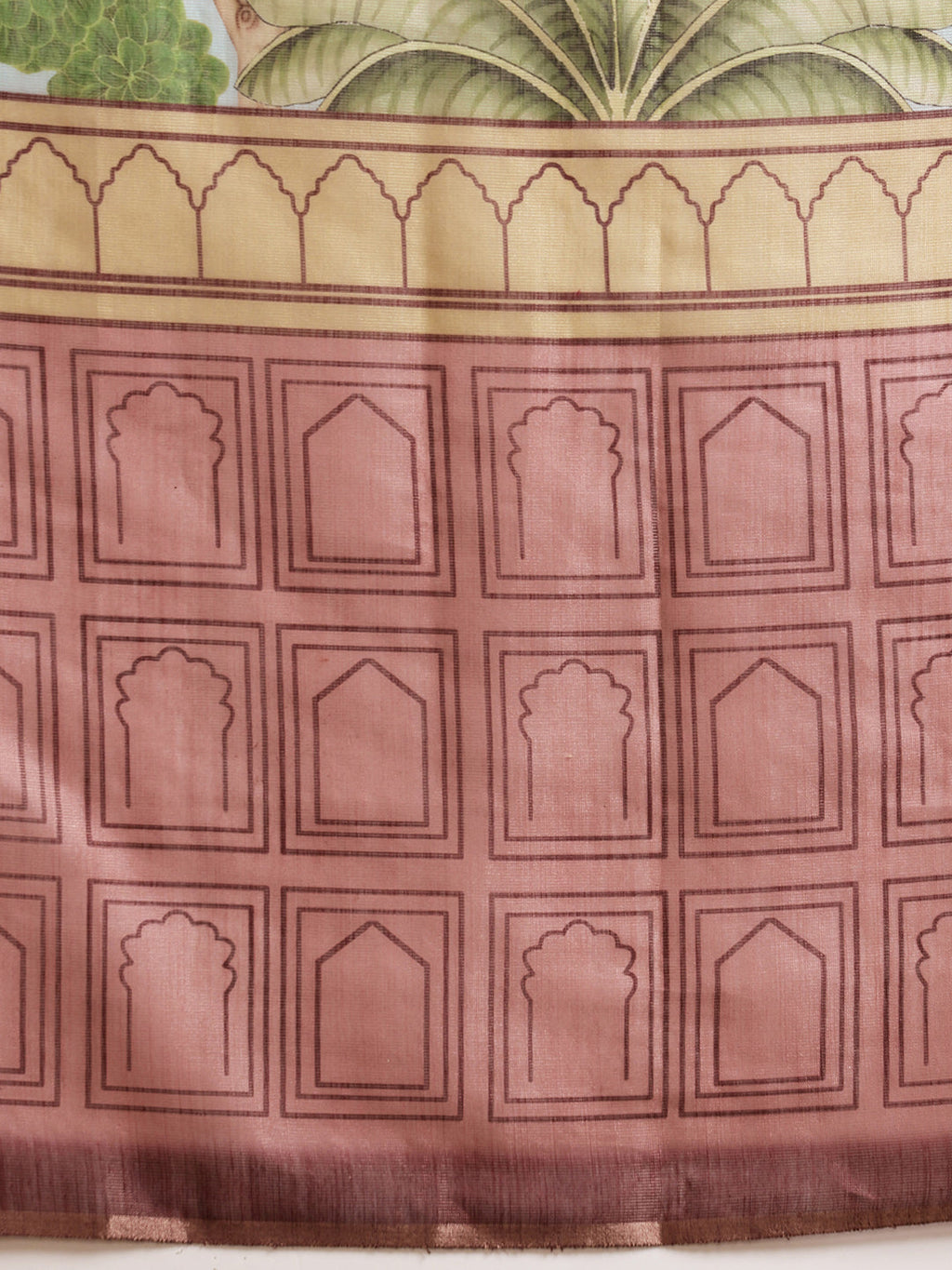 Hiral Fashion Blue Chanderi Cotton Blend Abstract Digital Printed Saree